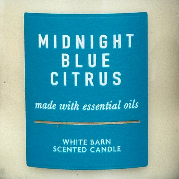 BBW Midnight Blue Citrus White Barn Bath & Body Works Mason Single Wick Candle - Picture 3 of 10